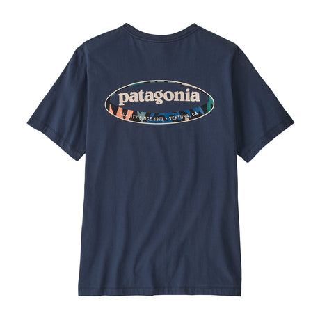 Patagonia Men's '95 Oval Logo T-Shirt New Navy/Kaleido / Small-New Navy/Kaleido / Medium-New Navy/Kaleido / Large-New Navy/Kaleido / X-Large-New Navy/Kaleido / XX-Large - 53 Degrees North 