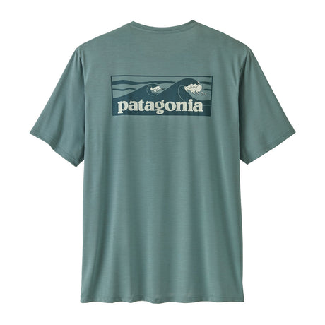 Patagonia Men's Cap Cool Daily Shirt - Boardshort Logo Blue Sage - Light Blue Sage X-Dye / Small-Blue Sage - Light Blue Sage X-Dye / Medium-Blue Sage - Light Blue Sage X-Dye / Large-Blue Sage - Light Blue Sage X-Dye / X-Large-Blue Sage - Light Blue Sage X-Dye / XX-Large - 53 Degrees North 