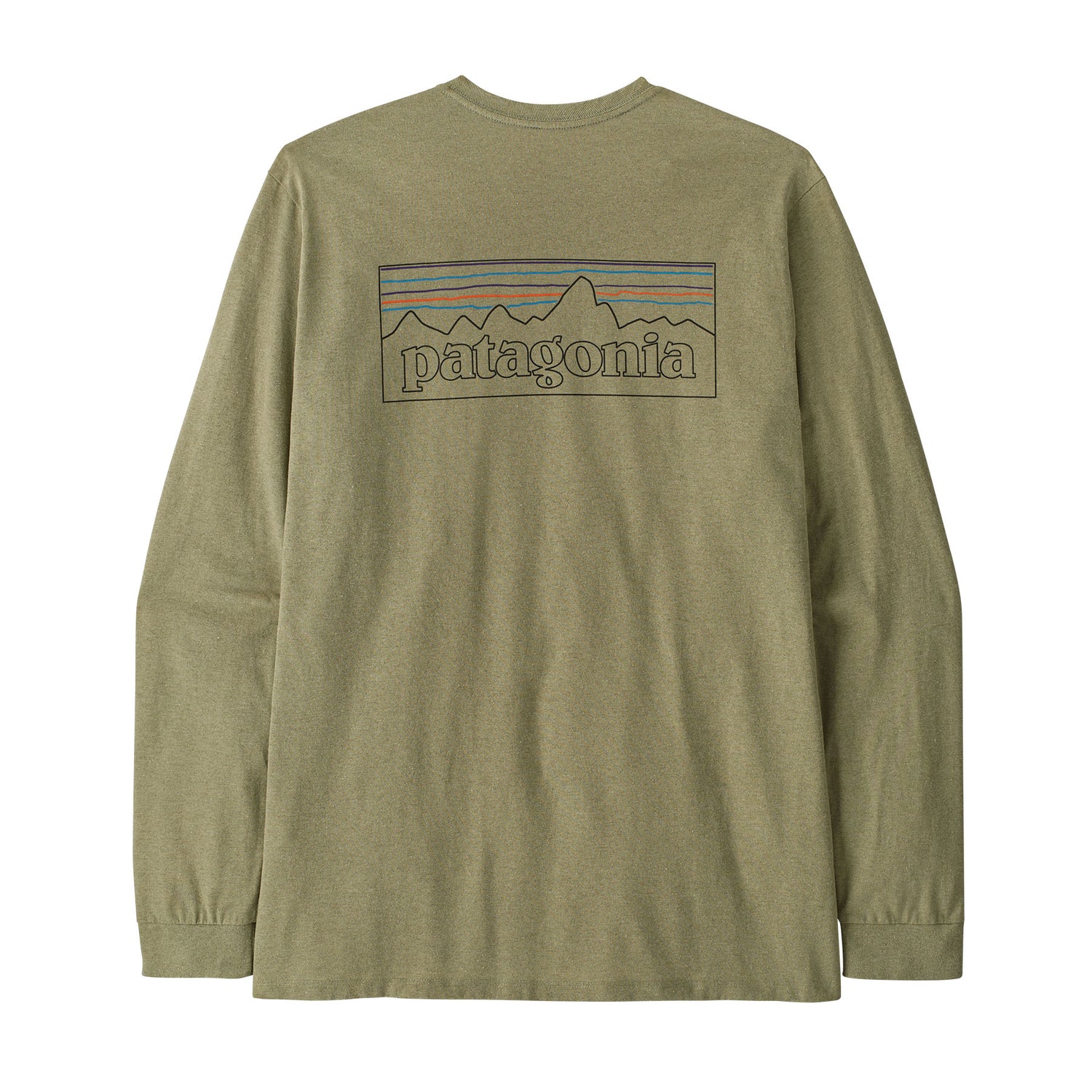 Patagonia Men's Long Sleeve P-6 Logo Responsibili-Tee P-6 Outline/Gumtree green / Small-P-6 Outline/Gumtree green / Medium-P-6 Outline/Gumtree green / Large-P-6 Outline/Gumtree green / X-Large-P-6 Outline/Gumtree green / XX-Large - 53 Degrees North 