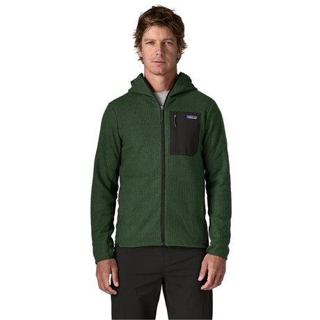 Patagonia Men's R1 Air Full Zip Hooded Jacket Treeline Green / Small - 53 Degrees North