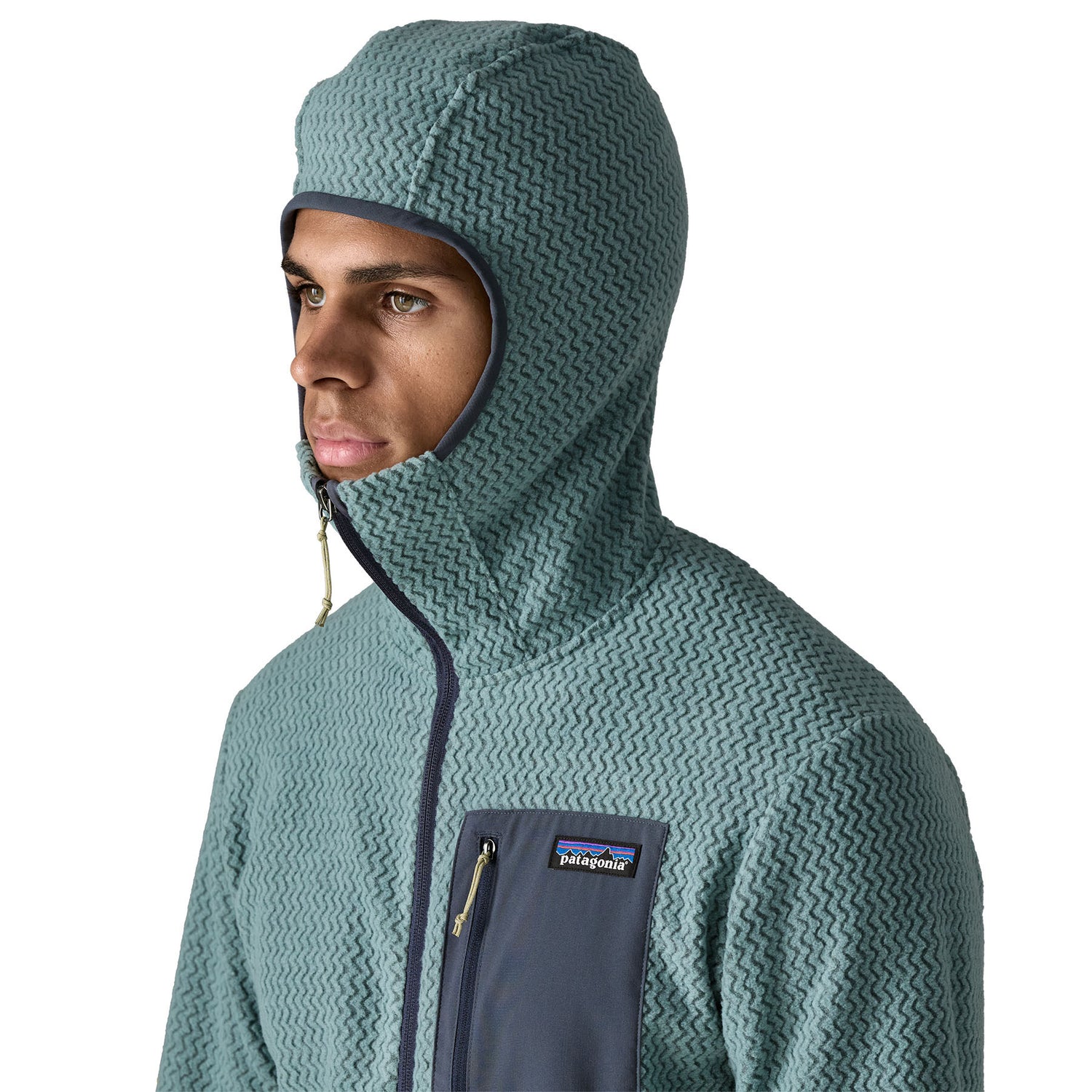Patagonia Men's R1 Air Full-Zip Hooded Lightweight Fleece Jacket Blue Sage / Small-Blue Sage / Medium-Blue Sage / Large-Blue Sage / X-Large-Blue Sage / XX-Large - 53 Degrees North 