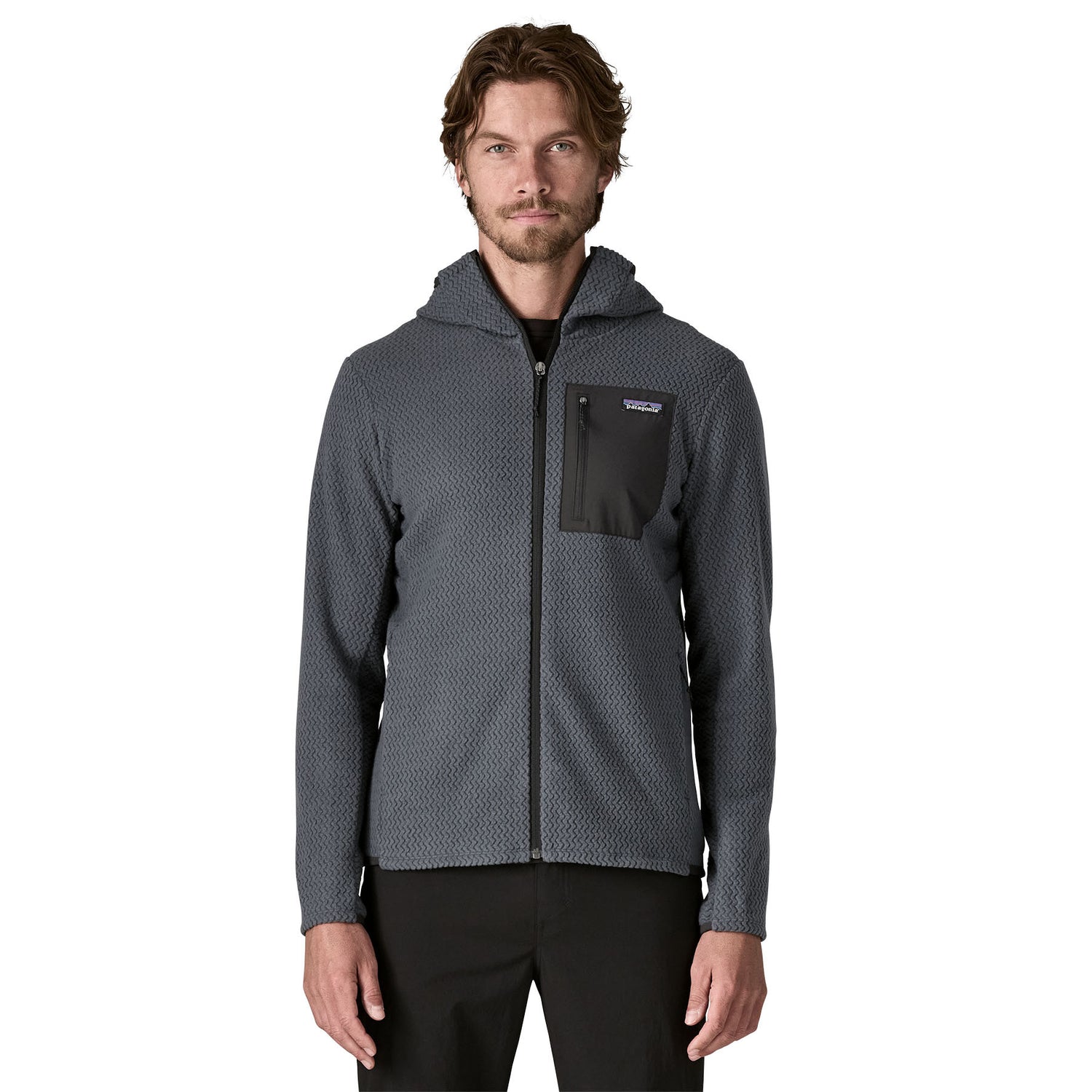 Patagonia Men's R1 Air Full-Zip Hooded Lightweight Fleece Jacket Blue Sage / Small-Blue Sage / Medium-Blue Sage / Large-Blue Sage / X-Large-Blue Sage / XX-Large - 53 Degrees North 