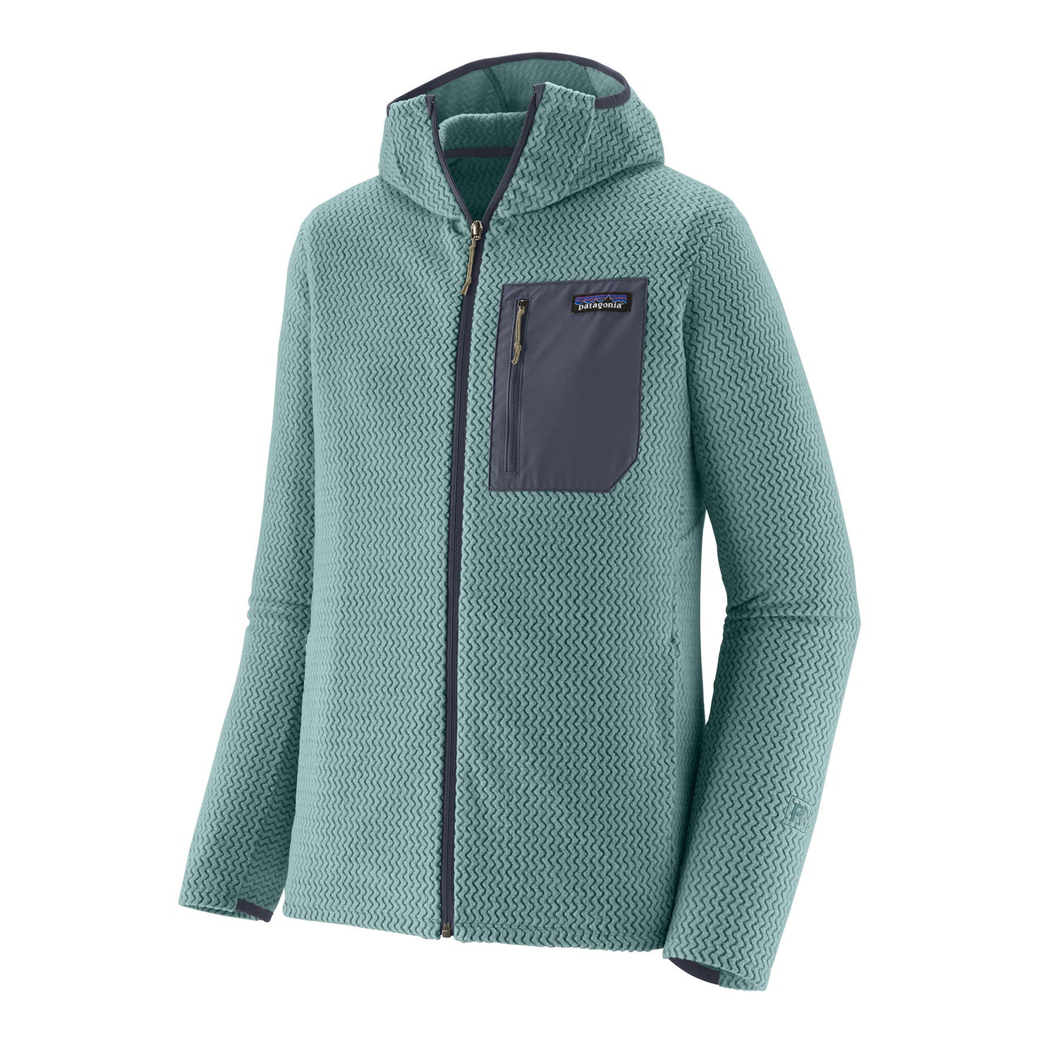 Patagonia Men's R1 Air Full-Zip Hooded Lightweight Fleece Jacket Blue Sage / Small-Blue Sage / Medium-Blue Sage / Large-Blue Sage / X-Large-Blue Sage / XX-Large - 53 Degrees North 
