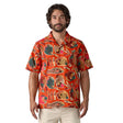 Patagonia Men's Tropical Island Camp Shirt Wrasse/Pollinator Orange / Small - 53 Degrees North