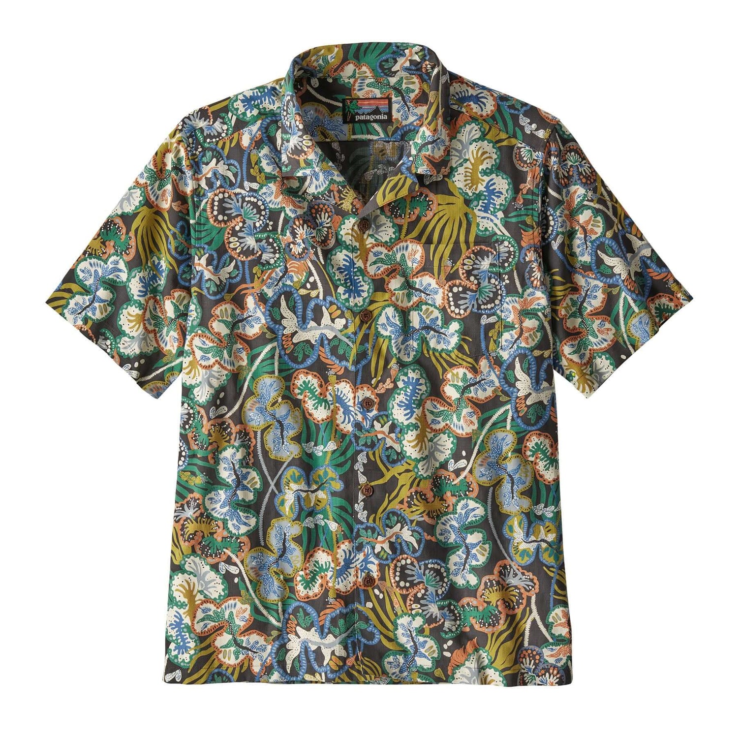 Patagonia Men's Tropical Island Camp Shirt Undersea/Ink Black / Small - 53 Degrees North