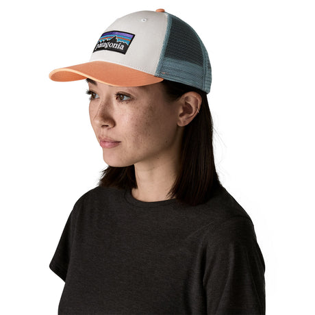 Patagonia P-6 Logo LoPro Trucker Hat Forge Grey-White/Peach Sherbet-Barnacle Blue-Black-New Navy - 53 Degrees North 
