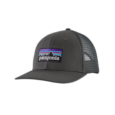 Patagonia P-6 Logo Trucker Hat Shore Blue-White/Quiet Violet-Gumtree Green-Forge Grey-Potters Red - 53 Degrees North 