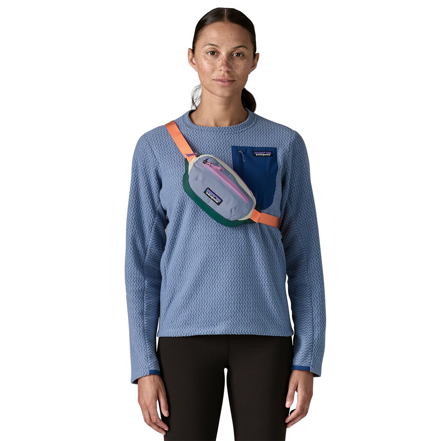 Patagonia Terravia Mini Hip Pack Patchwork/Gumtree Green-Quiet Violet-Black-Smolder Blue-Patchwork/Barnacle Blue - 53 Degrees North 