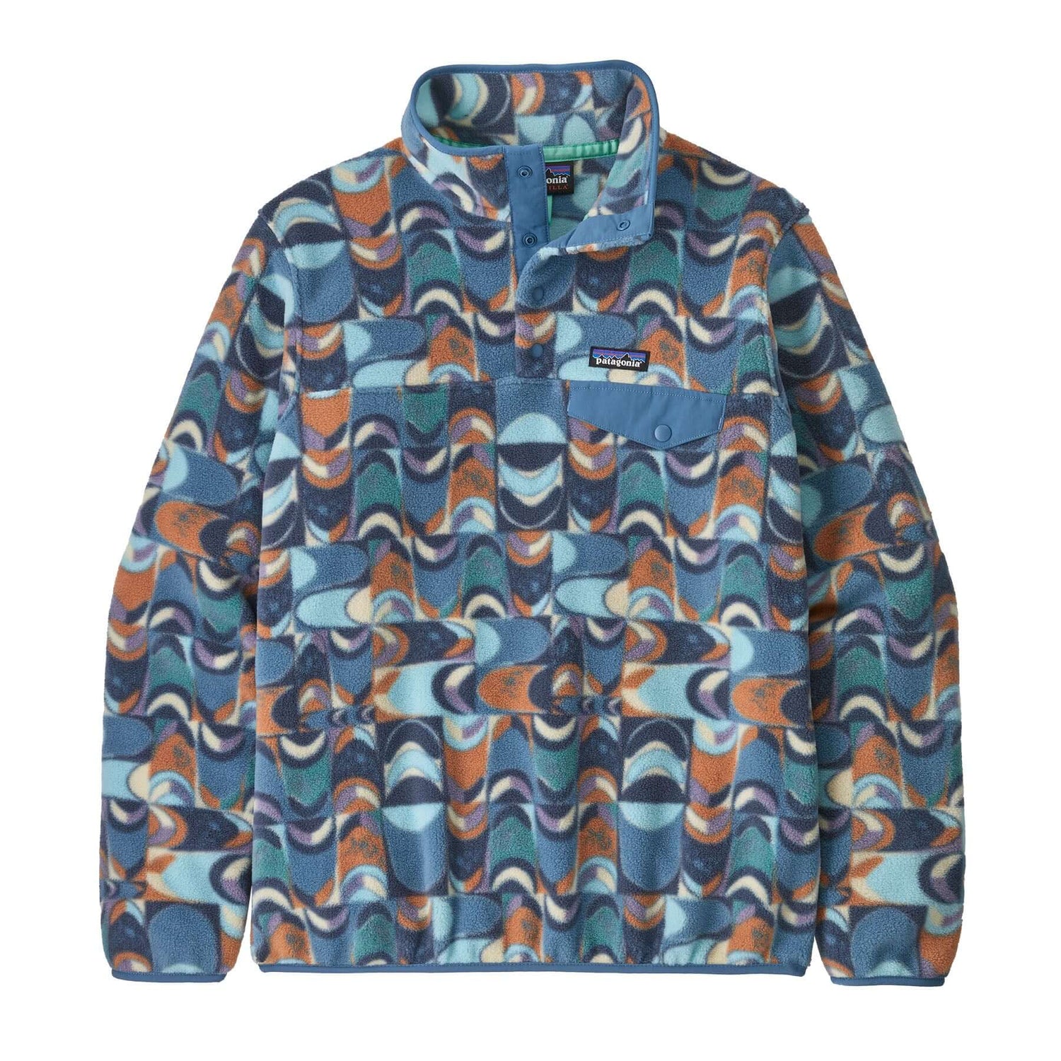 Patagonia Women's Lightweight Synchilla Snap-T Pullover Swallowtail Geo/Still Blue / X-Small-Swallowtail Geo/Still Blue / Small-Swallowtail Geo/Still Blue / Medium-Swallowtail Geo/Still Blue / Large-Swallowtail Geo/Still Blue / X-Large - 53 Degrees North 