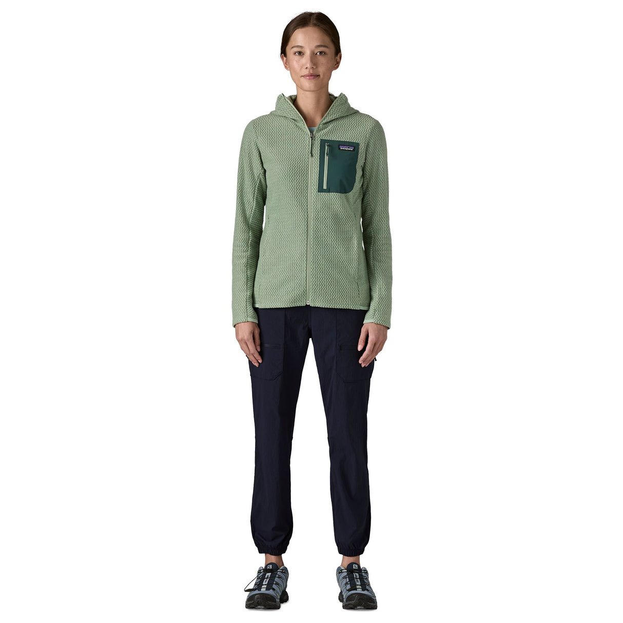 Patagonia Women's R1 Air Full-Zip Hooded Fleece Jacket Weathered Stone / X-Small-Weathered Stone / Small-Weathered Stone / Medium-Weathered Stone / Large-Weathered Stone / X-Large - 53 Degrees North 