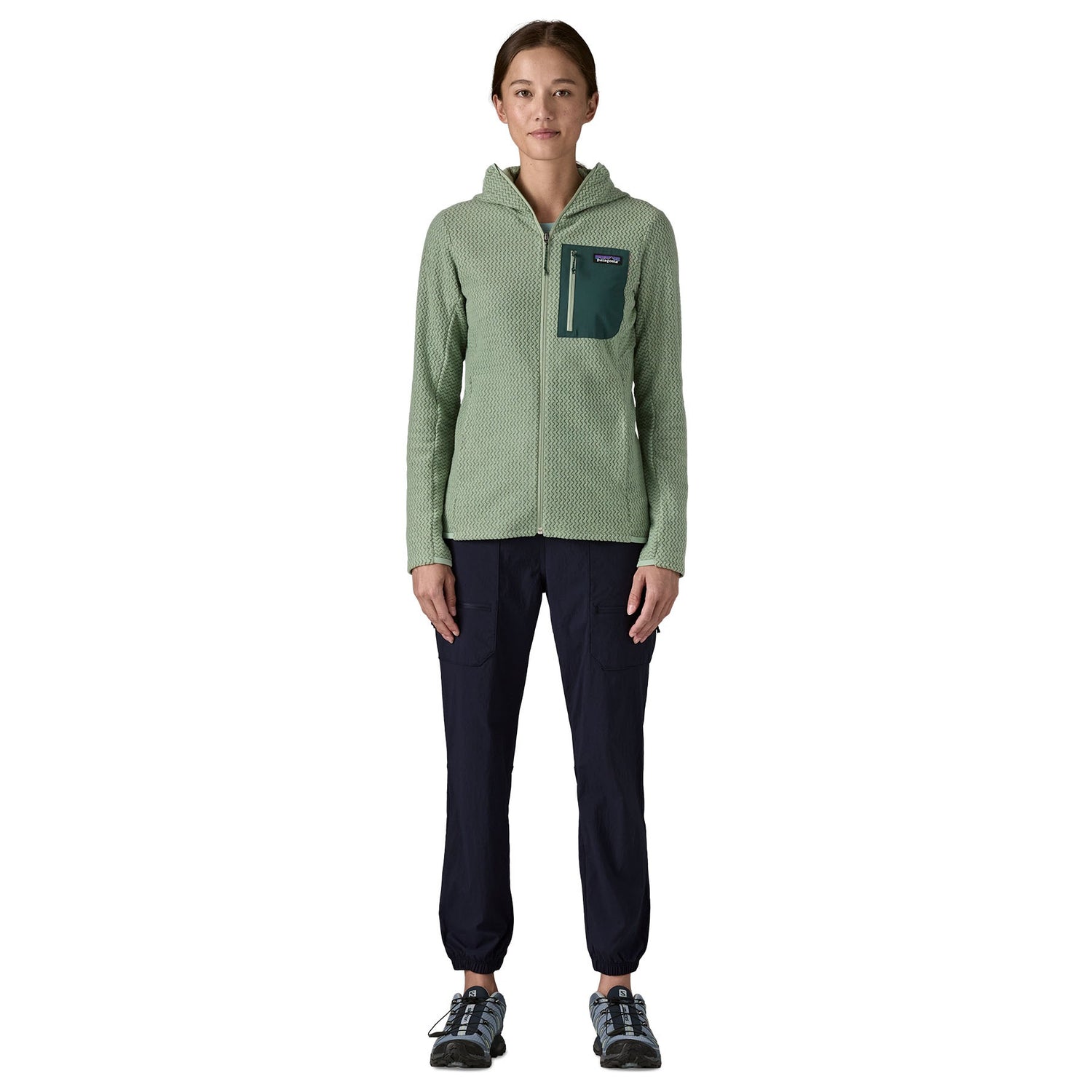 Patagonia Women's R1 Air Full-Zip Hooded Fleece Jacket Weathered Stone / X-Small-Weathered Stone / Small-Weathered Stone / Medium-Weathered Stone / Large-Weathered Stone / X-Large - 53 Degrees North 