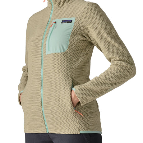 Patagonia Women's R1 Air Full-Zip Hooded Fleece Jacket Weathered Stone / X-Small-Weathered Stone / Small-Weathered Stone / Medium-Weathered Stone / Large-Weathered Stone / X-Large - 53 Degrees North 