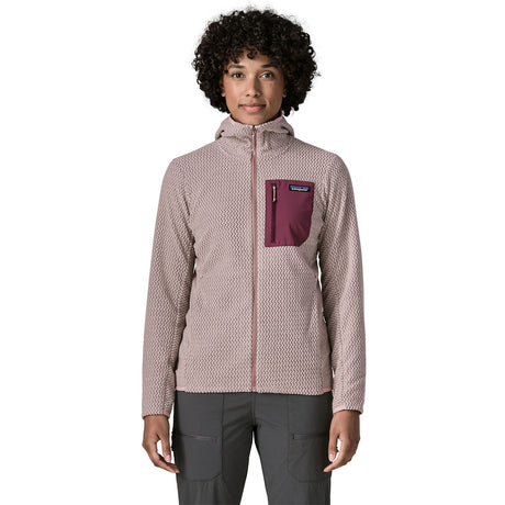 Patagonia Women's R1 Air Full Zip Hooded Jacket Stingray Mauve / X-Small - 53 Degrees North