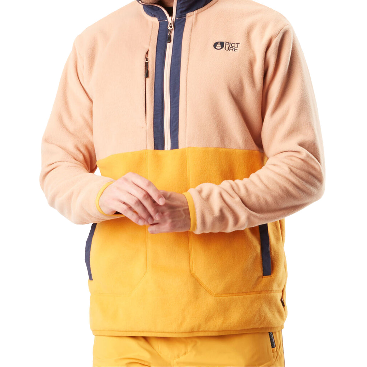 Picture Men's Mathew 1/4 Fleece Pullover Autumn Blaze/Latte / Small-Autumn Blaze/Latte / Medium-Autumn Blaze/Latte / Large-Autumn Blaze/Latte / X-Large - 53 Degrees North 