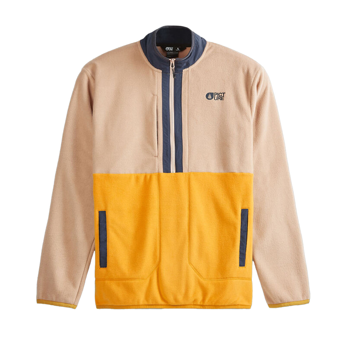 Picture Men's Mathew 1/4 Fleece Pullover Autumn Blaze/Latte / Small-Autumn Blaze/Latte / Medium-Autumn Blaze/Latte / Large-Autumn Blaze/Latte / X-Large - 53 Degrees North 