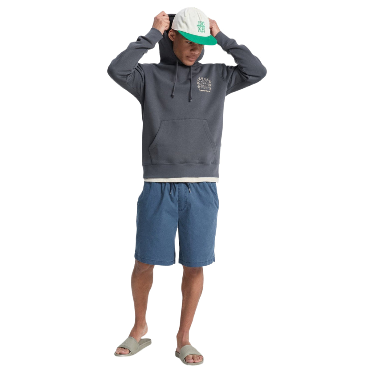 Quiksilver Men's Salt Water Graphic Hoodie Iron Gate / Small-Iron Gate / Medium-Iron Gate / Large-Iron Gate / X-Large - 53 Degrees North 