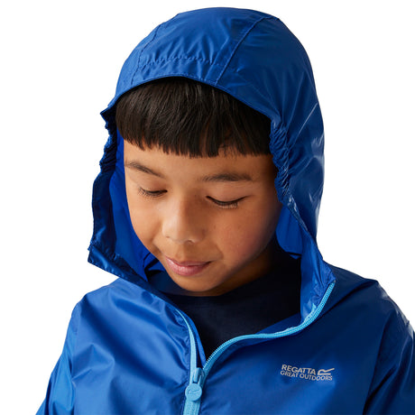 Regatta Kids' Pack-It Waterproof Packaway Jacket Olympian Blue / Age 3-4-Olympian Blue / Age 5-6-Olympian Blue / Age 7-8-Olympian Blue / Age 9-10-Olympian Blue / Age 11-12 #- 53 Degrees North 