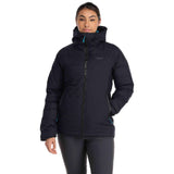 Rab Women's Valience Waterproof Down Jacket Black (Aquamarine) / X-Small-Black (Aquamarine) / Small-Black (Aquamarine) / Medium-Black (Aquamarine) / Large-Black (Aquamarine) / X-Large - 53 Degrees North 