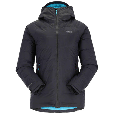Rab Women's Valience Waterproof Down Jacket Black (Aquamarine) / X-Small-Black (Aquamarine) / Small-Black (Aquamarine) / Medium-Black (Aquamarine) / Large-Black (Aquamarine) / X-Large - 53 Degrees North 