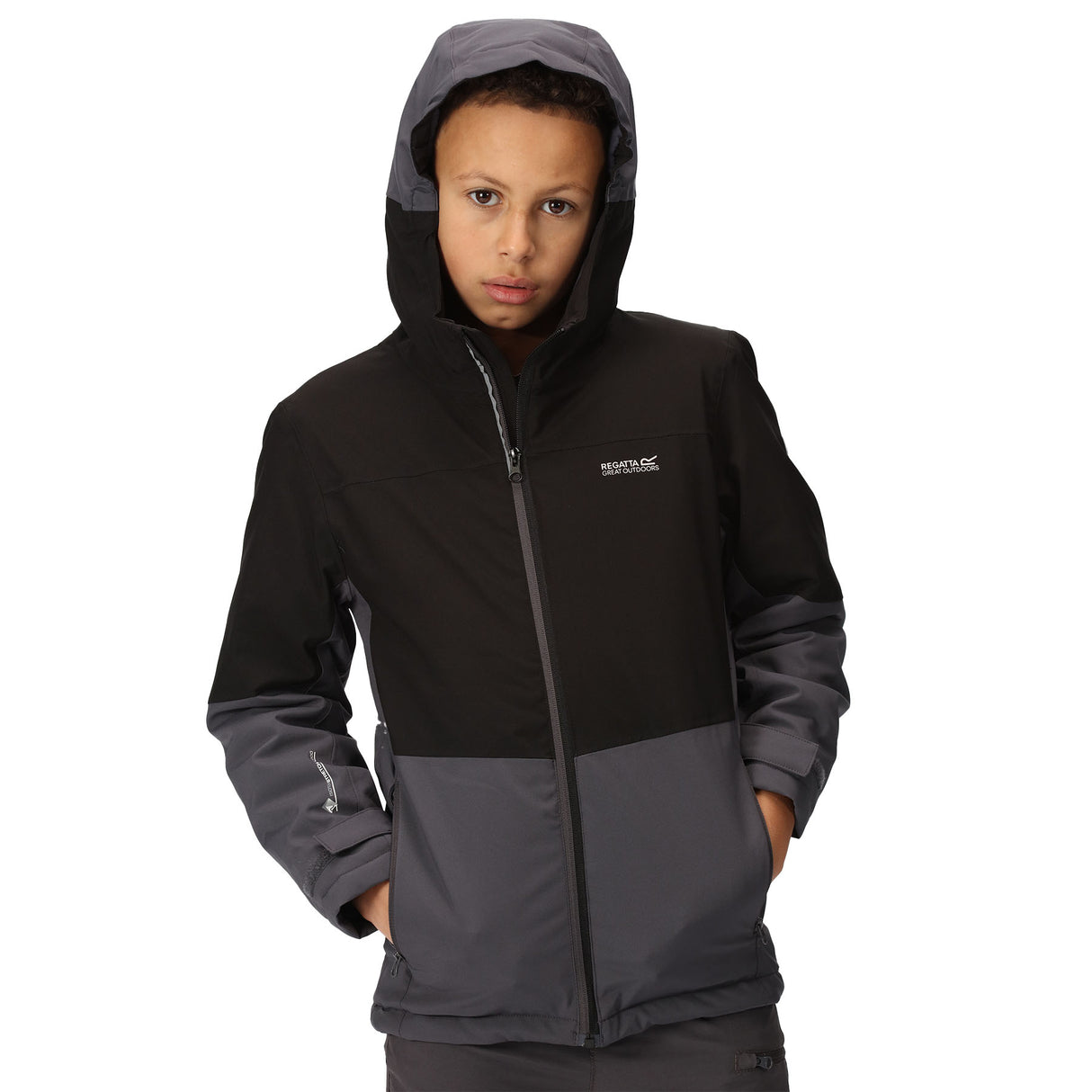 Regatta Kids Kids' Jr Highton Padded III Jacket Black/Seal Grey / Age 3-4-Black/Seal Grey / Age 5-6-Black/Seal Grey / Age 7-8-Black/Seal Grey / Age 9-10-Black/Seal Grey / Age 11-12 - 53 Degrees North 