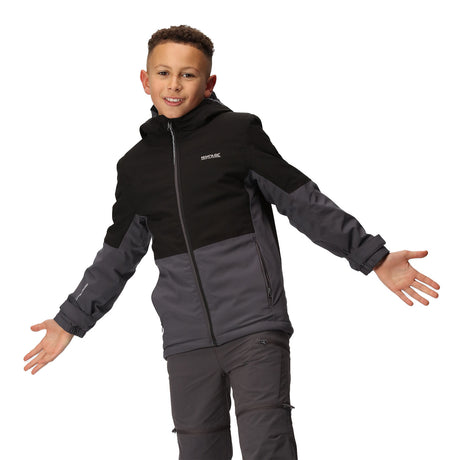 Regatta Kids Kids' Jr Highton Padded III Jacket Black/Seal Grey / Age 3-4-Black/Seal Grey / Age 5-6-Black/Seal Grey / Age 7-8-Black/Seal Grey / Age 9-10-Black/Seal Grey / Age 11-12 - 53 Degrees North 