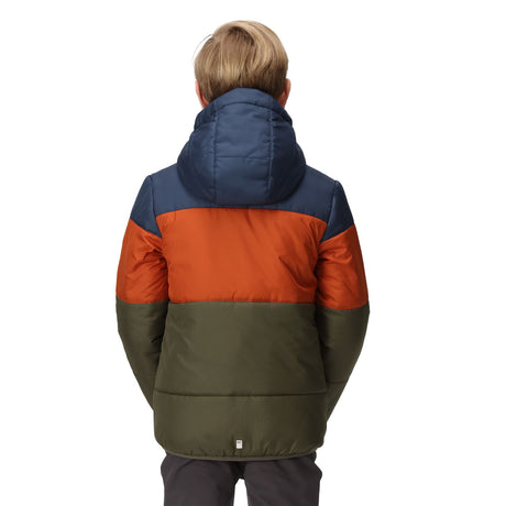 Regatta Kids' Lofthouse VII Hooded Jacket Admiral Blue/Burnt Copper/Dark Khaki / Age 3-4-Admiral Blue/Burnt Copper/Dark Khaki / Age 5-6-Admiral Blue/Burnt Copper/Dark Khaki / Age 7-8-Admiral Blue/Burnt Copper/Dark Khaki / Age 9-10-Admiral Blue/Burnt Copper/Dark Khaki / Age 11-12 - 53 Degrees North 
