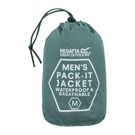 Regatta Men's Pack-It III Waterproof Jacket Arctic / Small-Arctic / Medium-Arctic / Large-Arctic / X-Large-Arctic / XX-Large - 53 Degrees North 