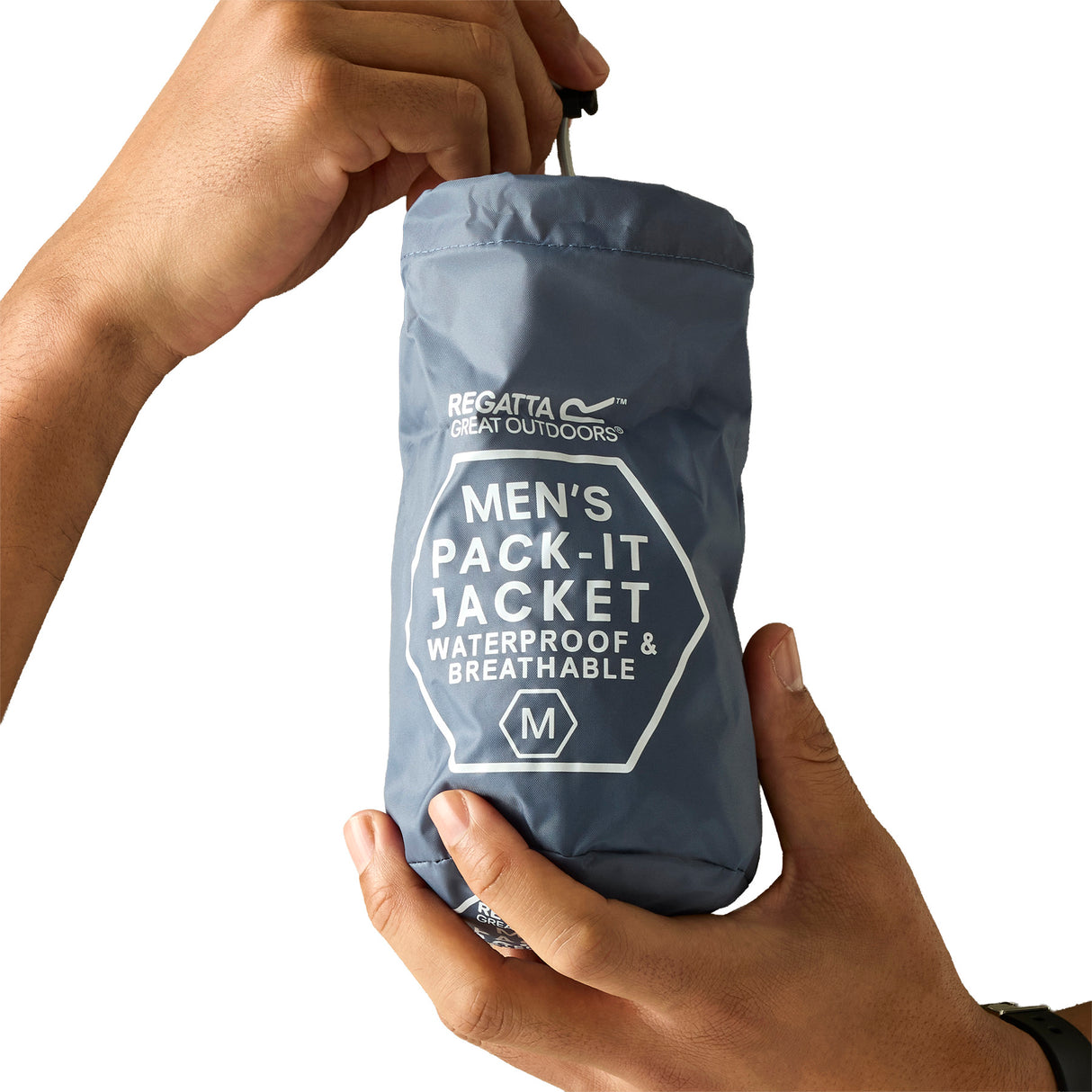 Regatta Men's Pack-It III Waterproof Jacket Arctic / Small-Arctic / Medium-Arctic / Large-Arctic / X-Large-Arctic / XX-Large - 53 Degrees North 