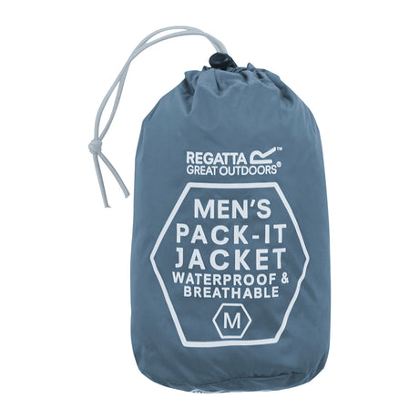 Regatta Men's Pack-It III Waterproof Jacket Arctic / Small-Arctic / Medium-Arctic / Large-Arctic / X-Large-Arctic / XX-Large - 53 Degrees North 