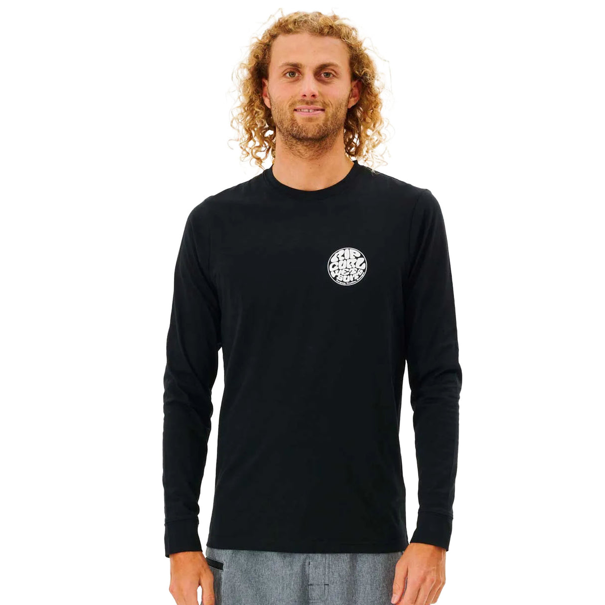 Ripcurl Men's Icons Of Surf UPF Long Sleeve Rash Vest Black / Small-Black / Medium-Black / Large-Black / X-Large-White / Small - 53 Degrees North 