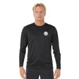 Ripcurl Men's Icons Of Surflite UPF Long Sleeve Rash Vest Black / Small-Black / Medium-Black / Large-Black / X-Large - 53 Degrees North 