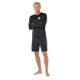 Ripcurl Men's Icons Of Surflite UPF Long Sleeve Rash Vest Black / Small-Black / Medium-Black / Large-Black / X-Large - 53 Degrees North 