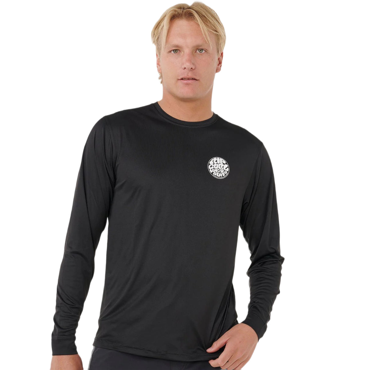 Ripcurl Men's Icons Of Surflite UPF Long Sleeve Rash Vest Black / Small-Black / Medium-Black / Large-Black / X-Large - 53 Degrees North 