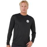Ripcurl Men's Icons Of Surflite UPF Long Sleeve Rash Vest Black / Small-Black / Medium-Black / Large-Black / X-Large - 53 Degrees North 