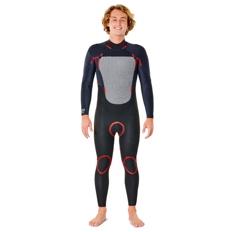 Ripcurl Men's Omega 3/2mm Steamer Back Zip Wetsuit Red / Small-Red / Medium-Red / Large-Red / X-Large-Red / XX-Large - 53 Degrees North 