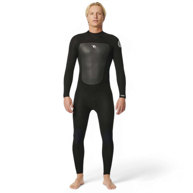 Ripcurl Men's Omega 5/3 GB Back Zip Steamer Wetsuit Black / Small-Black / Medium-Black / Large-Black / X-Large - 53 Degrees North 