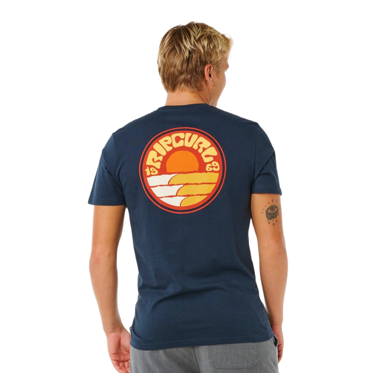 Ripcurl Men's Pacific Rinse Stacked T-Shirt Dark Navy / Small-Dark Navy / Medium-Dark Navy / Large-Dark Navy / X-Large-Faded Denim / Small - 53 Degrees North 
