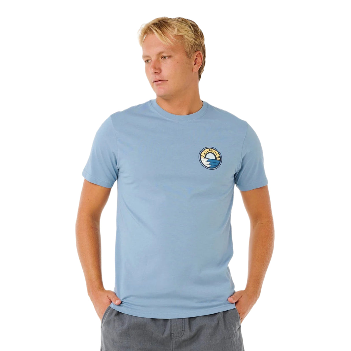 Ripcurl Men's Pacific Rinse Stacked T-Shirt Dark Navy / Small-Dark Navy / Medium-Dark Navy / Large-Dark Navy / X-Large-Faded Denim / Small - 53 Degrees North 