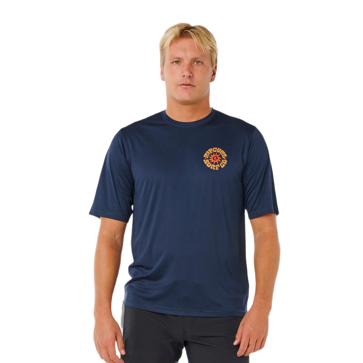 Ripcurl Men's Pacific Rinse Surflite UPF Short Sleeve Rash Vest Dark Navy / Small-Dark Navy / Medium-Dark Navy / Large-Dark Navy / X-Large-Aloe / Small - 53 Degrees North 