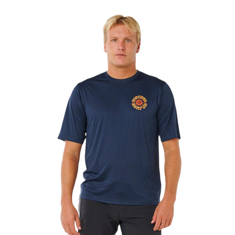 Ripcurl Men's Pacific Rinse Surflite UPF Short Sleeve Rash Vest Dark Navy / Small-Dark Navy / Medium-Dark Navy / Large-Dark Navy / X-Large-Aloe / Small - 53 Degrees North 