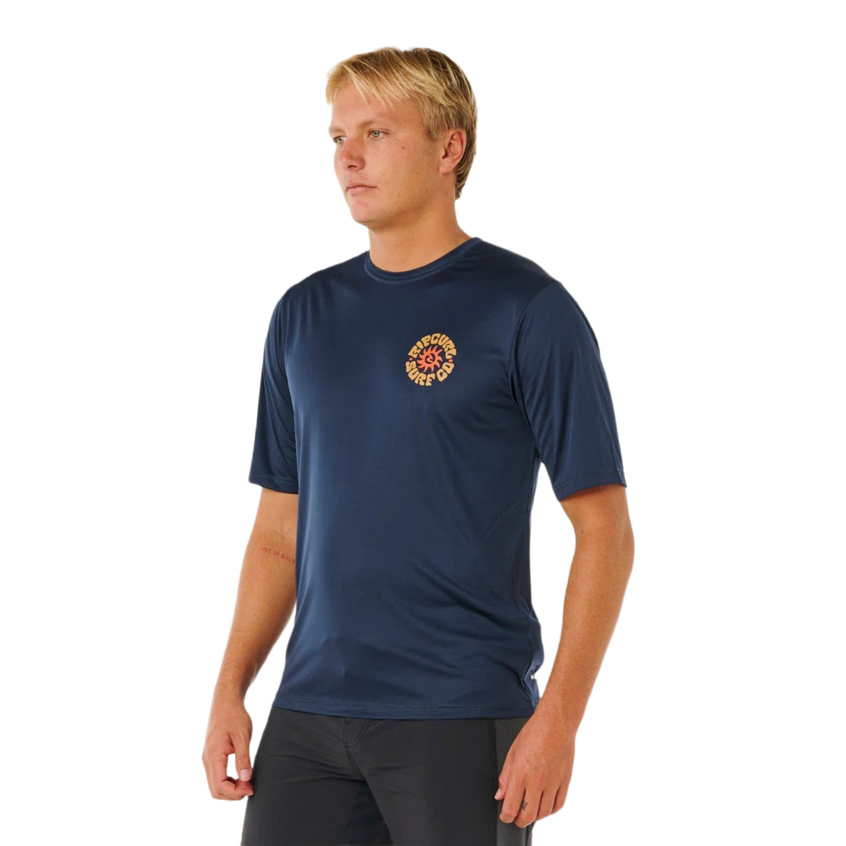 Ripcurl Men's Pacific Rinse Surflite UPF Short Sleeve Rash Vest Dark Navy / Small-Dark Navy / Medium-Dark Navy / Large-Dark Navy / X-Large-Aloe / Small - 53 Degrees North 