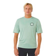 Ripcurl Men's Pacific Rinse Surflite UPF Short Sleeve Rash Vest Aloe / Small - 53 Degrees North