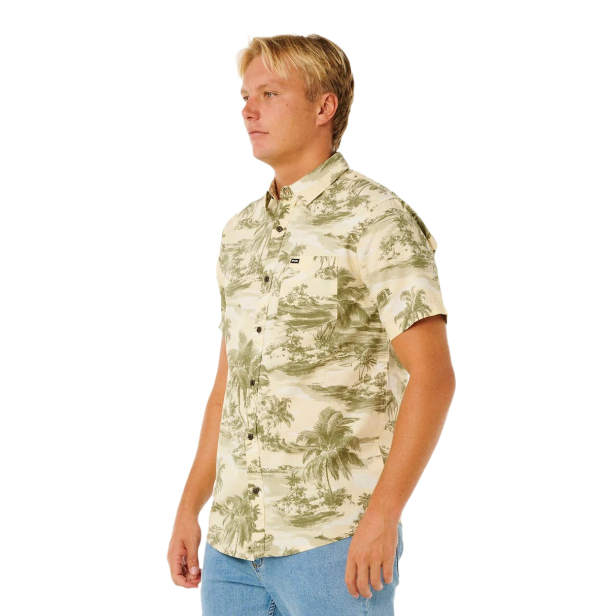 Ripcurl Men's Sessions Short Sleeve Button Shirt Vintage White / Small-Vintage White / Medium-Vintage White / Large-Vintage White / X-Large - 53 Degrees North 