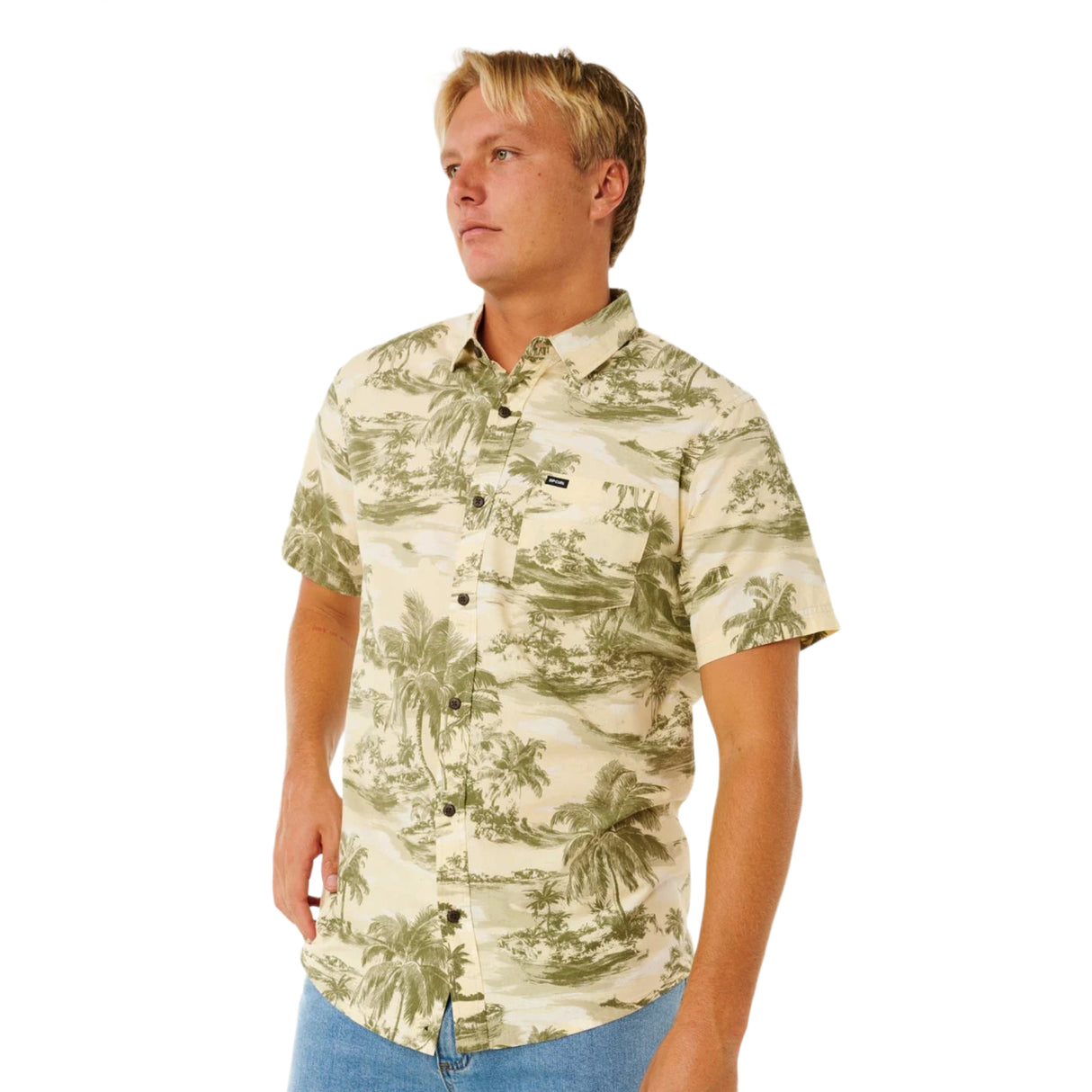 Ripcurl Men's Sessions Short Sleeve Button Shirt Vintage White / Small-Vintage White / Medium-Vintage White / Large-Vintage White / X-Large - 53 Degrees North 