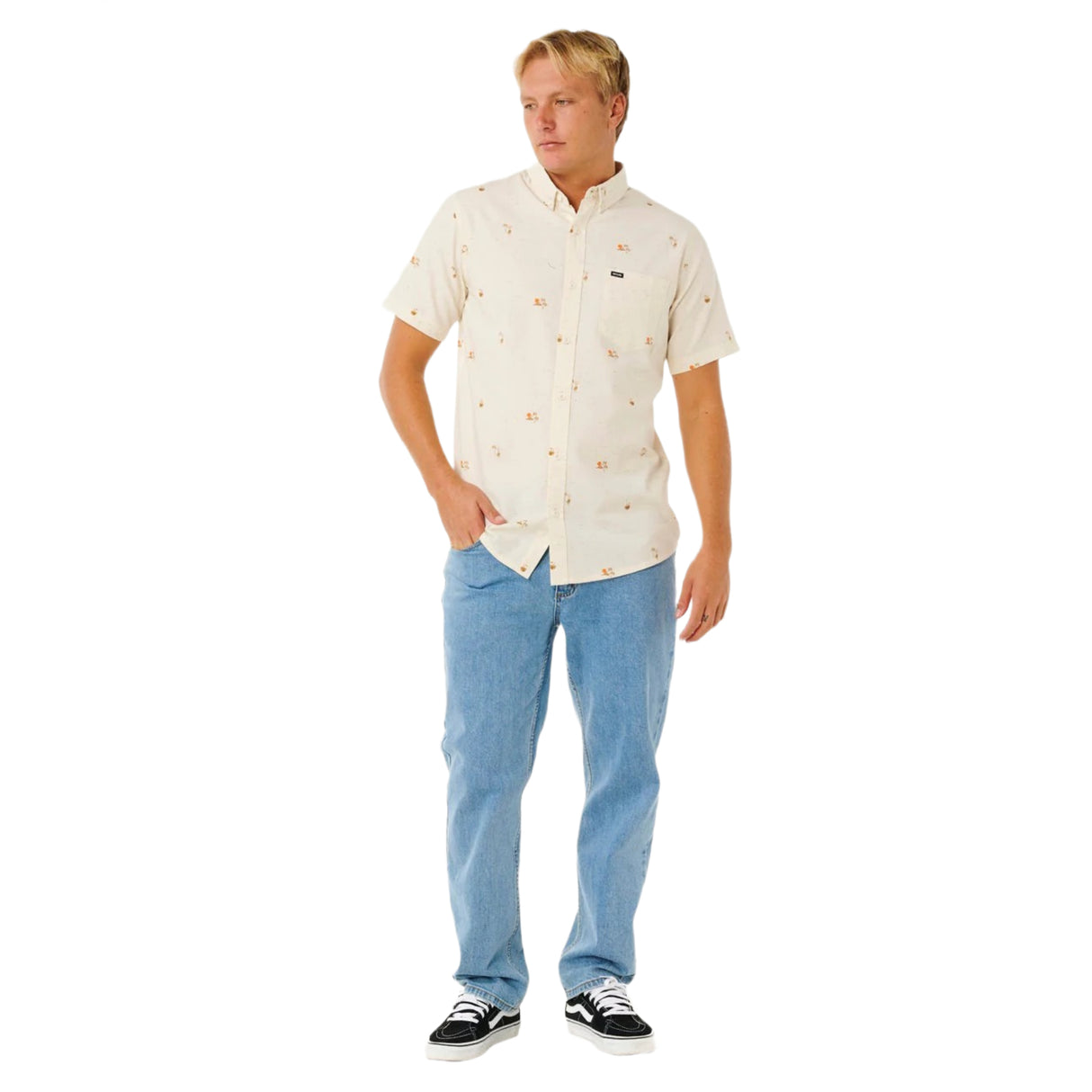 Ripcurl Men's Skelly Breach Short Sleeve Shirt Off White / Small-Off White / Medium-Off White / Large-Off White / X-Large - 53 Degrees North 