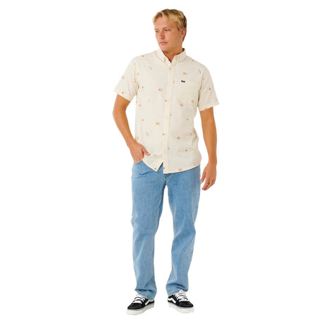 Ripcurl Men's Skelly Breach Short Sleeve Shirt Off White / Small-Off White / Medium-Off White / Large-Off White / X-Large - 53 Degrees North 