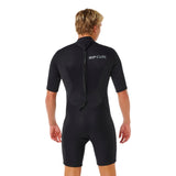 Ripcurl Men's Trad Back Zip Short Sleeve Spring 22 Flat Lock Wetsuit Black / Small-Black / Medium-Black / Large-Black / X-Large - 53 Degrees North 