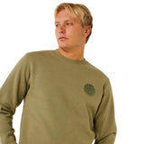 Ripcurl Men's Wetsuit Icon Crew Sweater Surplus Green / Small-Surplus Green / Medium-Surplus Green / Large-Surplus Green / X-Large - 53 Degrees North 