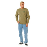 Ripcurl Men's Wetsuit Icon Crew Sweater Surplus Green / Small-Surplus Green / Medium-Surplus Green / Large-Surplus Green / X-Large - 53 Degrees North 