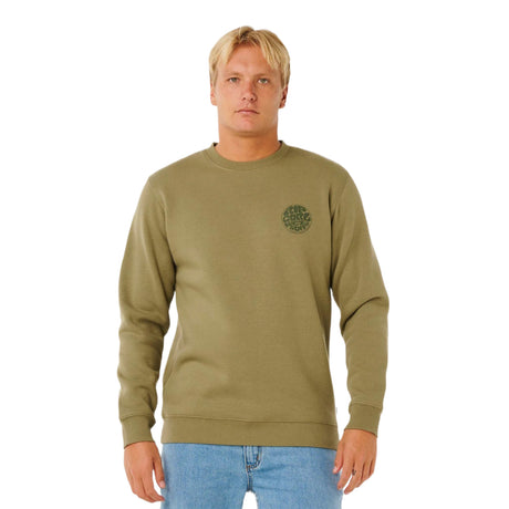 Ripcurl Men's Wetsuit Icon Crew Sweater Surplus Green / Small-Surplus Green / Medium-Surplus Green / Large-Surplus Green / X-Large - 53 Degrees North 